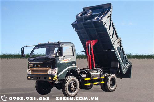 Hệ thống ben chữ A cộng lực xe tải tự đổ Hoa Mai 6.45 tấn
